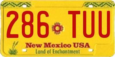 NM license plate 286TUU
