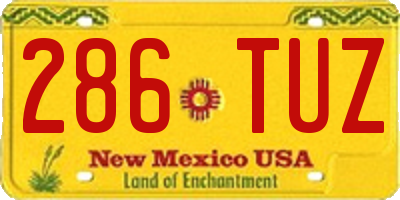 NM license plate 286TUZ
