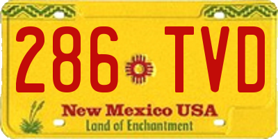 NM license plate 286TVD