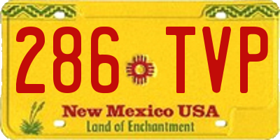 NM license plate 286TVP
