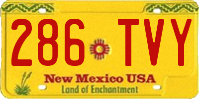 NM license plate 286TVY