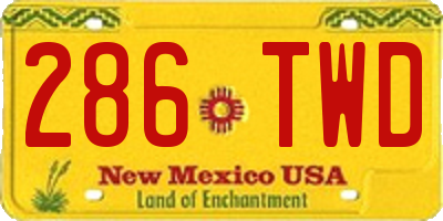 NM license plate 286TWD