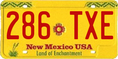 NM license plate 286TXE