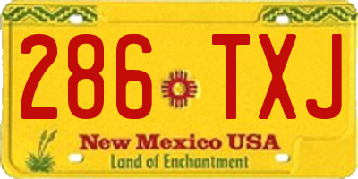 NM license plate 286TXJ