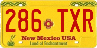 NM license plate 286TXR