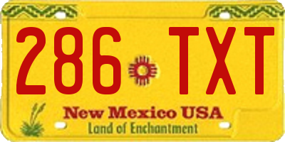 NM license plate 286TXT