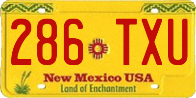 NM license plate 286TXU