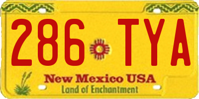 NM license plate 286TYA