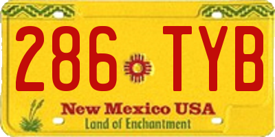 NM license plate 286TYB