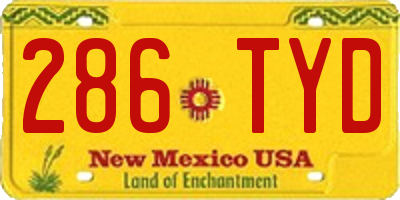 NM license plate 286TYD
