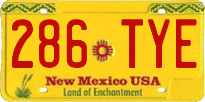 NM license plate 286TYE