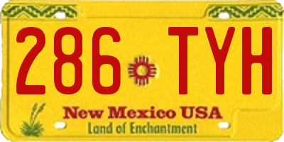 NM license plate 286TYH