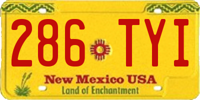 NM license plate 286TYI