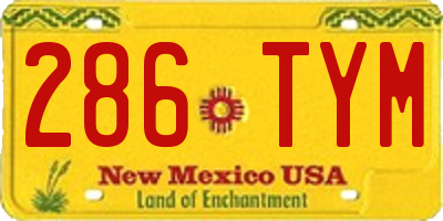 NM license plate 286TYM