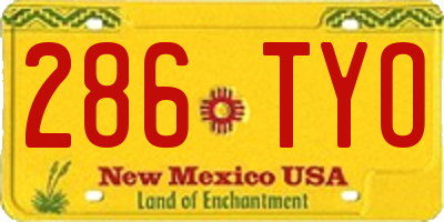 NM license plate 286TYO