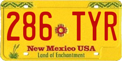 NM license plate 286TYR