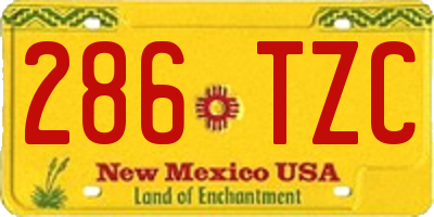 NM license plate 286TZC