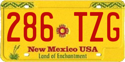 NM license plate 286TZG