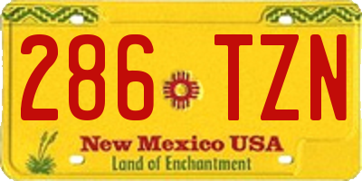 NM license plate 286TZN