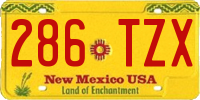 NM license plate 286TZX