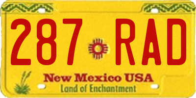 NM license plate 287RAD