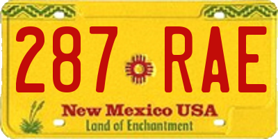 NM license plate 287RAE