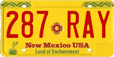 NM license plate 287RAY