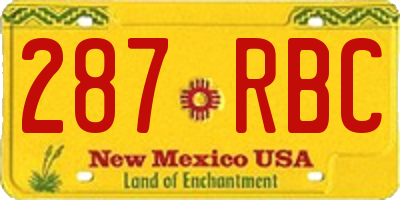 NM license plate 287RBC