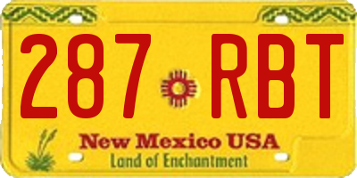 NM license plate 287RBT