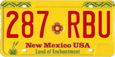 NM license plate 287RBU