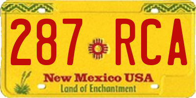 NM license plate 287RCA