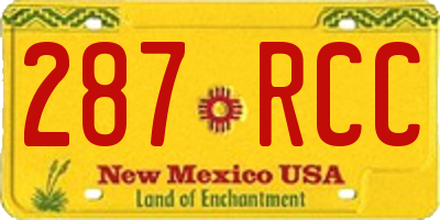 NM license plate 287RCC