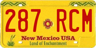 NM license plate 287RCM