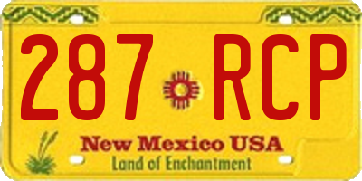 NM license plate 287RCP