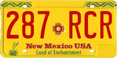NM license plate 287RCR