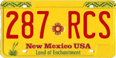 NM license plate 287RCS