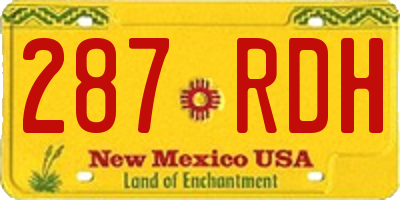 NM license plate 287RDH