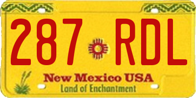 NM license plate 287RDL