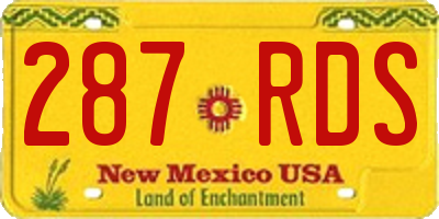 NM license plate 287RDS