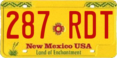 NM license plate 287RDT