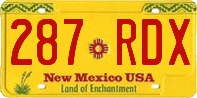 NM license plate 287RDX