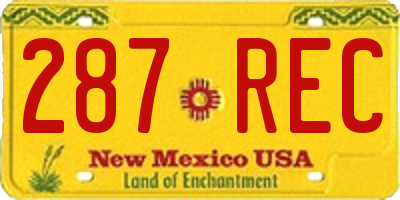 NM license plate 287REC