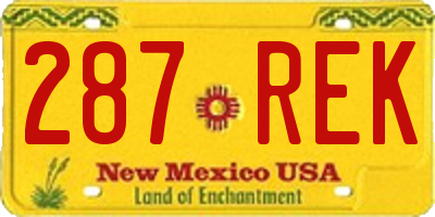 NM license plate 287REK