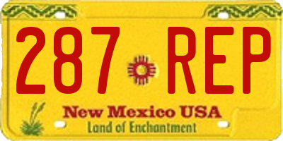 NM license plate 287REP