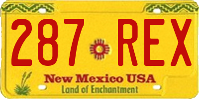 NM license plate 287REX