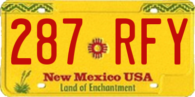 NM license plate 287RFY