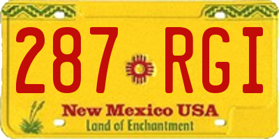 NM license plate 287RGI