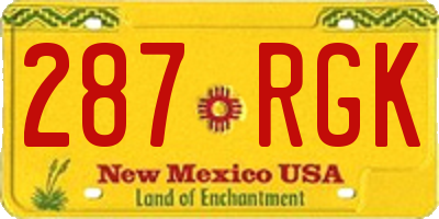 NM license plate 287RGK