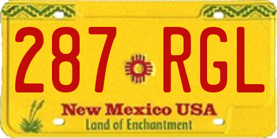 NM license plate 287RGL