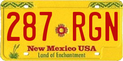NM license plate 287RGN